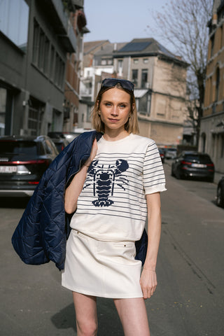 Crabbie Knit T-shirt Navy