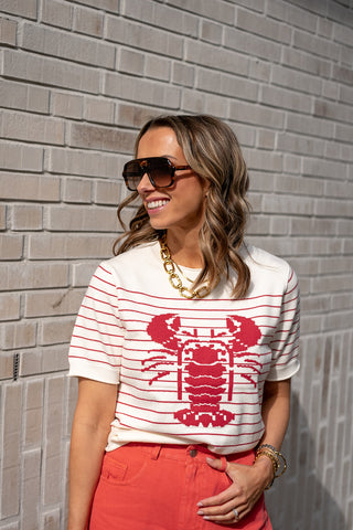Crabbie Knit T-shirt Red