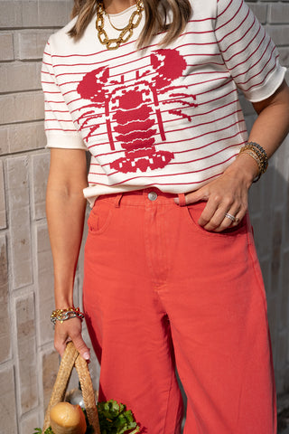 Crabbie Knit T-shirt Red