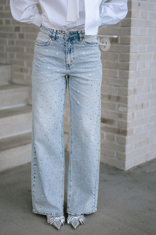Crysta Strass Jeans Blue