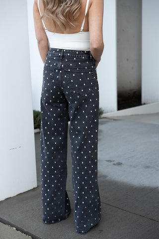 Crysta Strass Jeans Grey