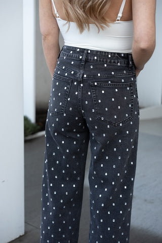 Crysta Strass Jeans Grey