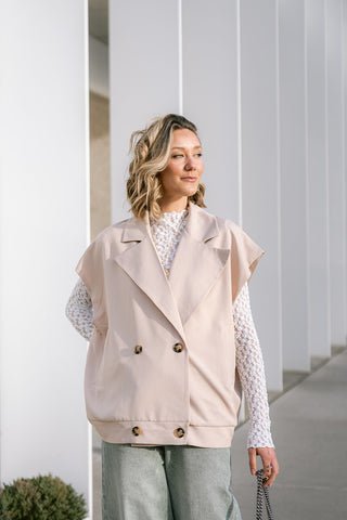 Cyra Waist Coat Beige