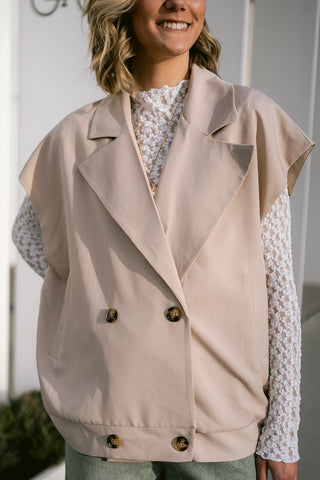 Cyra Waist Coat Beige