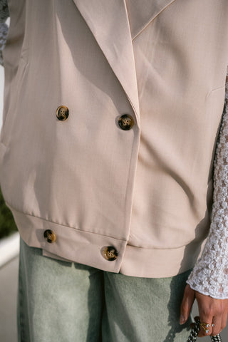 Cyra Waist Coat Beige