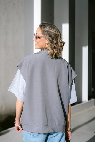 Cyra Waist Coat Grey