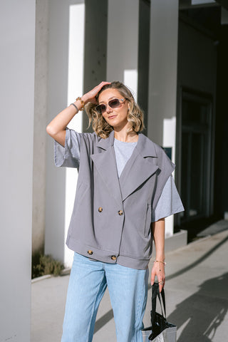 Cyra Waist Coat Grey