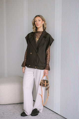 Cyra Waist Coat Brown