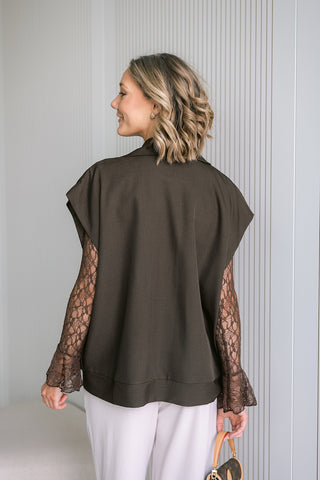 Cyra Waist Coat Brown