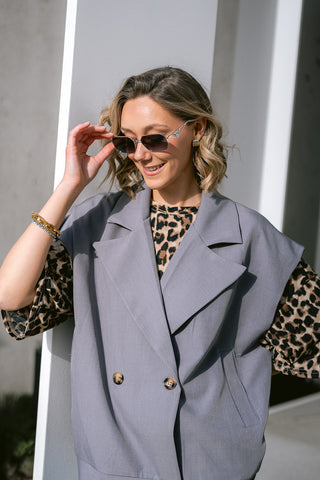 Cyra Waist Coat Grey