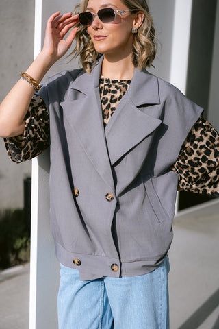 Cyra Waist Coat Grey