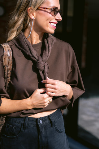 Drea Triangular Scarf Brown