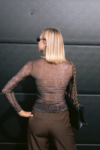 Elsa Sheer Top Leopard