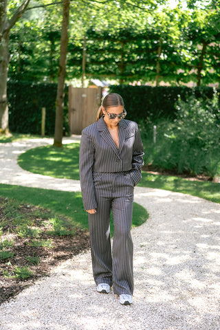 Eve Striped Suit Grey
