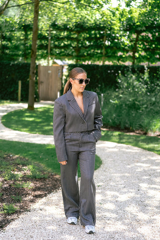Eve Striped Suit Grey