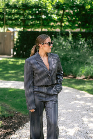 Eve Striped Suit Grey