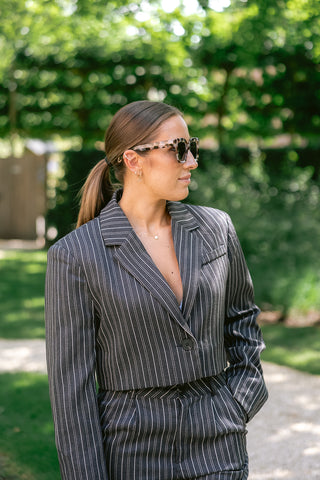 Eve Striped Suit Grey
