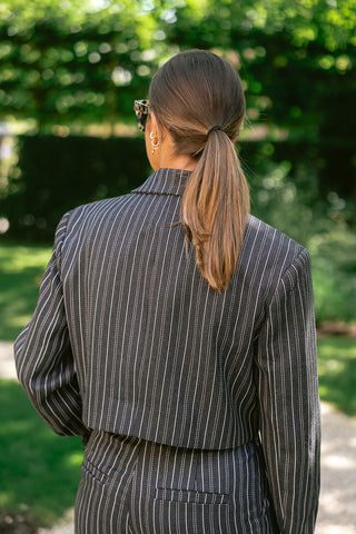Eve Striped Suit Grey