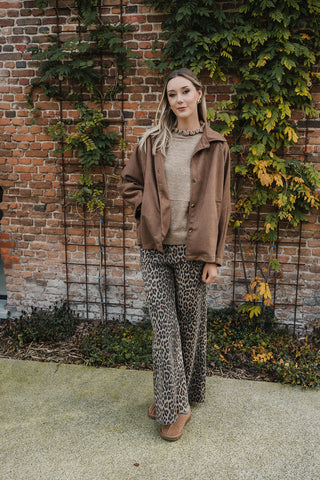 Fanni Wide Denim Trousers Leopard