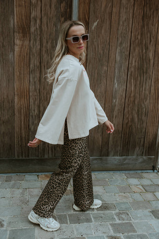 Fanni Denim Pants Leopard