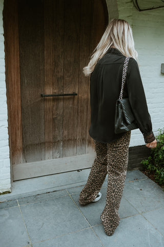 Fanni Denim Pants Leopard