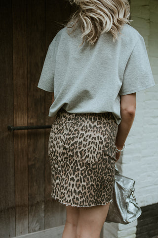 Fanni Denim Skirt Leopard