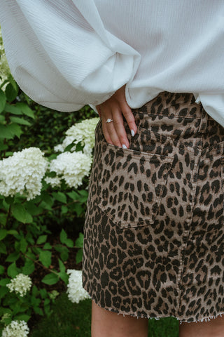 Fanni Denim Skirt Leopard