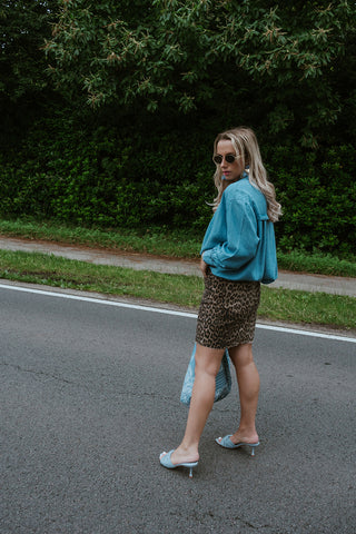 Fanni Denim Skirt Leopard