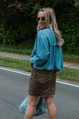 Fanni Denim Skirt Leopard