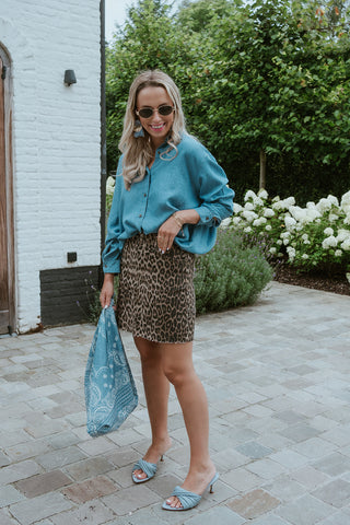 Fanni Denim Skirt Leopard