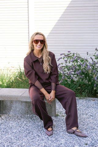 Frankie Barrel Joggers Burgundy