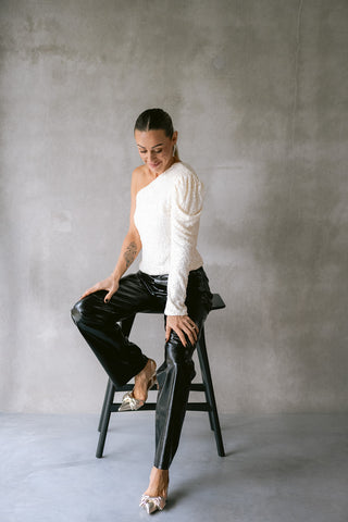 Herlier Sequins Top Cream