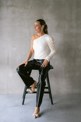 Herlier Sequins Top Cream