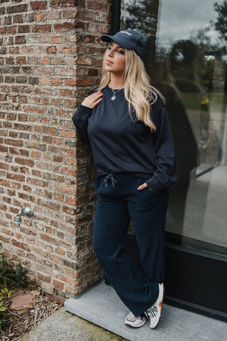 Herve Velours Trousers Navy