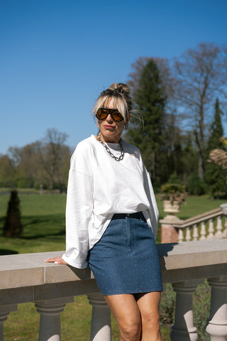 Ivy Strass Jeans Skirt Blue