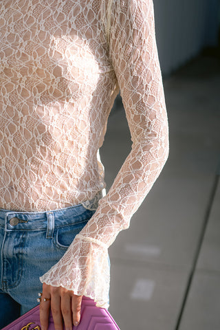 Jasper Lace Top Butter Yellow