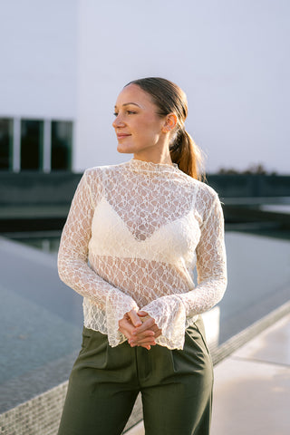 Jasper Lace Top Butter Yellow