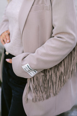 Jasra Fringe Blazer Beige