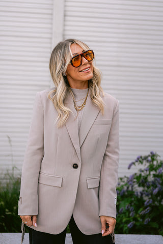 Jasra Fringe Blazer Beige