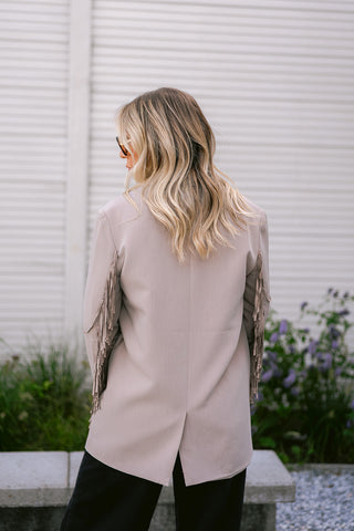 Jasra Fringe Blazer Beige