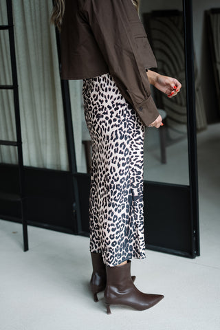 Jeanne Midi Skirt Leopard