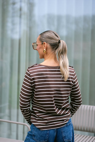 Jelle Striped T-shirt Brown