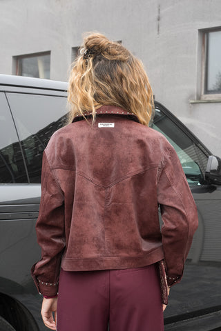 Jo Suede Jacket Bordeaux