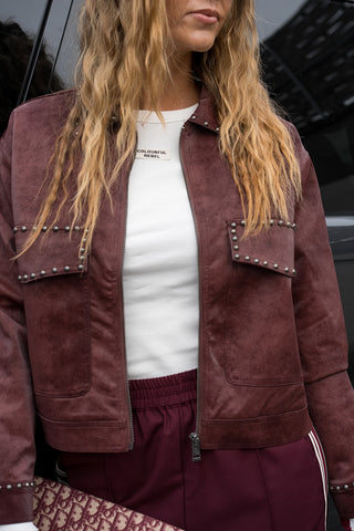 Jo Suede Jacket Bordeaux