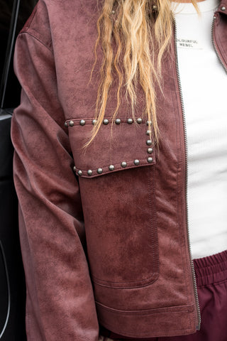 Jo Suede Jacket Bordeaux