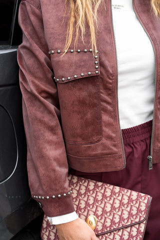 Jo Suede Jacket Bordeaux