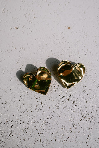 Julia Heart Earrings Gold