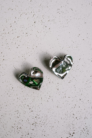 Julia Heart Earrings Silver