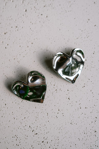Julia Heart Earrings Silver