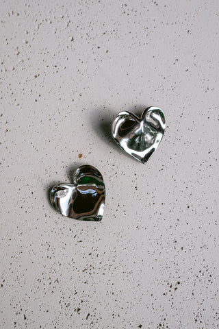 Julia Heart Earrings Silver